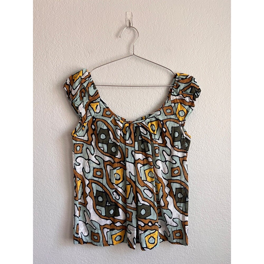 Diane Von Furstenberg Cotton Printed Top Size US 6